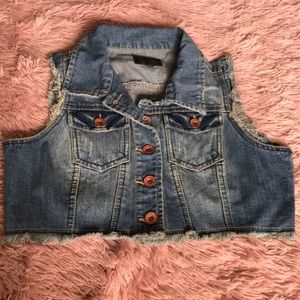 Sleeveless denim vest